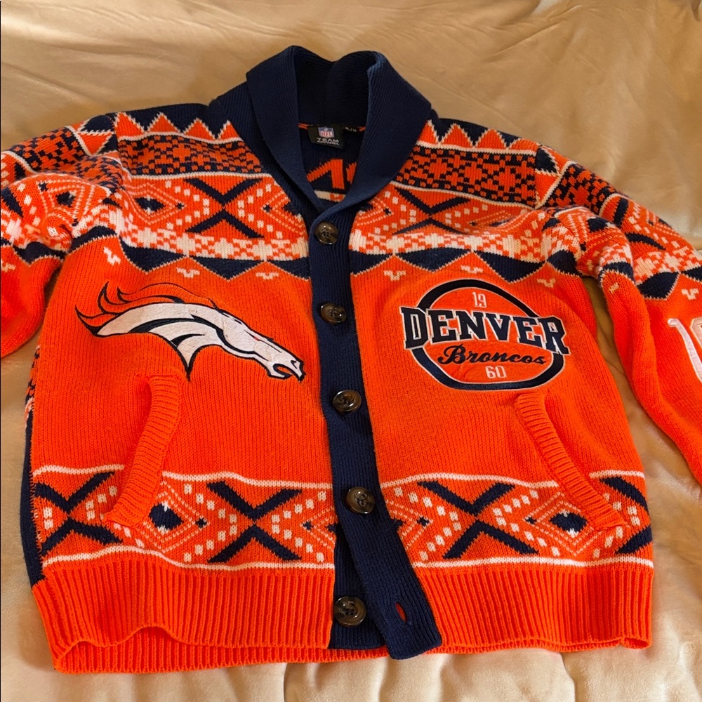 NFL Team Apparel Blue and Orange Sweater